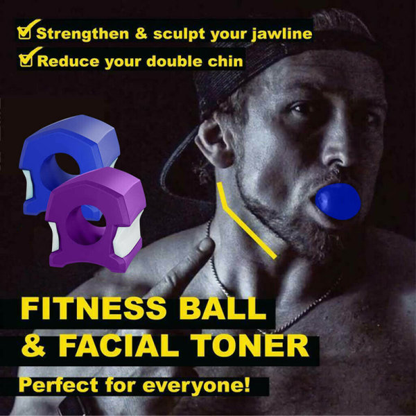 Jawline Exerciser Jawlineme Exercise Fitness Ball Neck Face Ton Blue