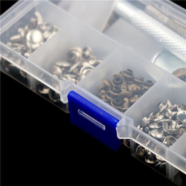120st/ set Läderhantverksreparation Dubbla cap Metallrör