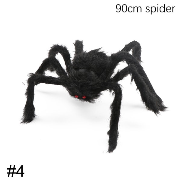 30/60/75/90/125 cm musta hämähäkkiverkko Halloweenin kummitukseen A4(90cm spider)