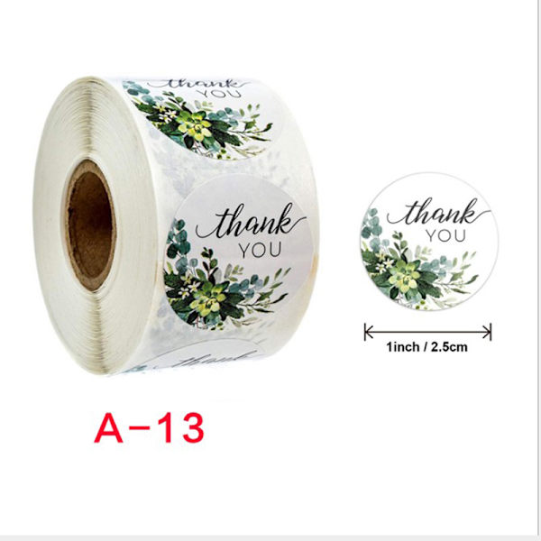 500x kukkainen kiitostarra scrapbooking pakkaussinettilaboratorioon A-13