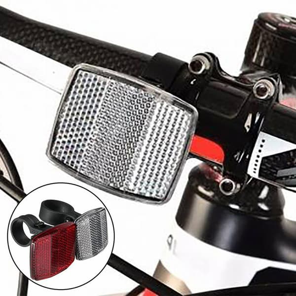 Cykel Cykelstyr Reflektor Refleks foran Bagpå Advarsel White