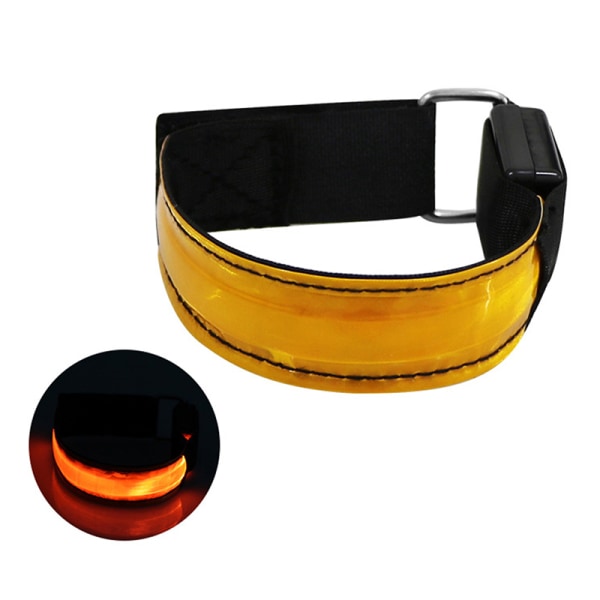 1-Pak LED-armbånd Nylon justerbart armbånd orange