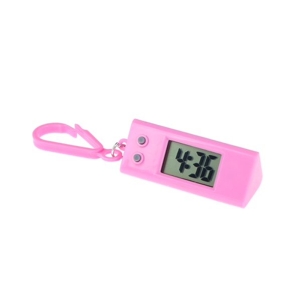 Mini elektronisk triangelklocka Unisex studentklocka watch nyckel Pink