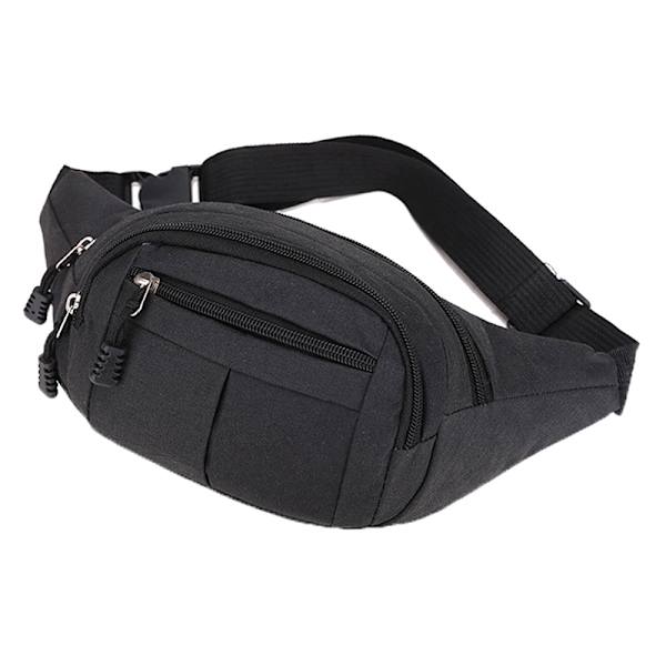 Herr Midjepaket Nylon Sport Fanny Väskor Pojke Drop Leg Väskor Hip Bum Black