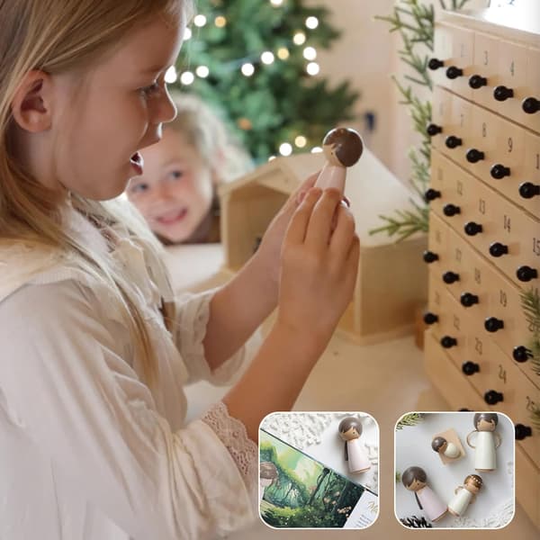 Redningsmanden – Julekrybbe Adventskalender Beige