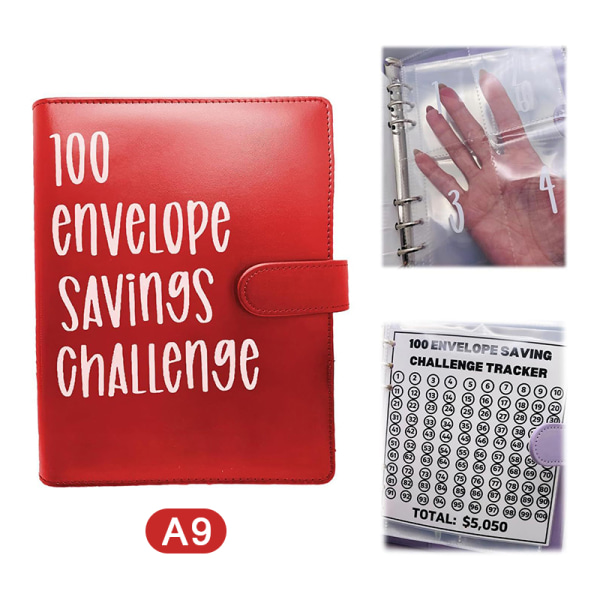 100 Envelope Challenge Binder Helppo ja hauska tapa säästää 5 dollaria A2