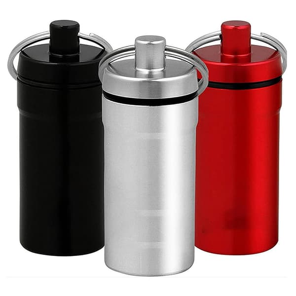 Vattentät aluminium Pill Box Pill Case Container Flaskhållare B