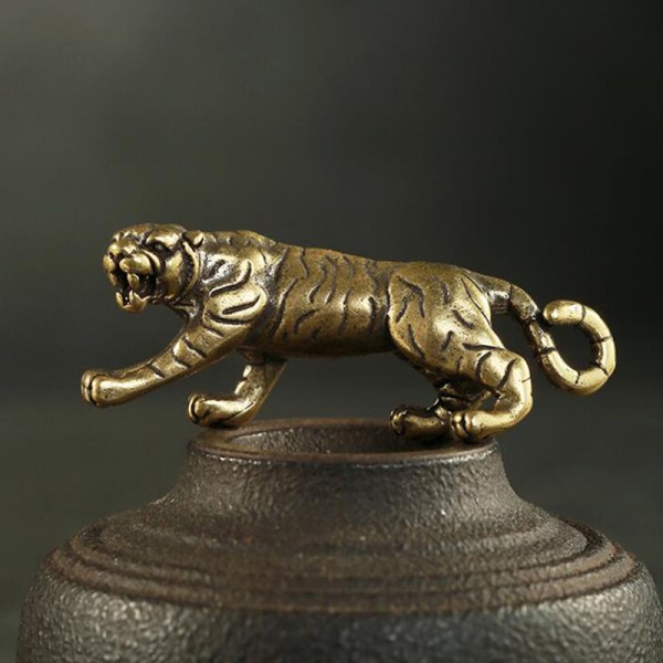 Tigerfigurer Ornamenter Pure Copper Animal Tigers Model Statu one size