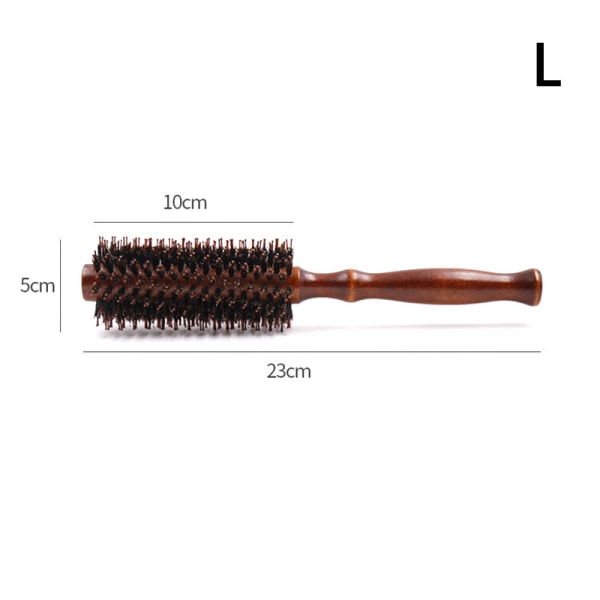 1 Stk varmebestandig DIY Boar Bristle Hair Curl Brush Salon Woode L