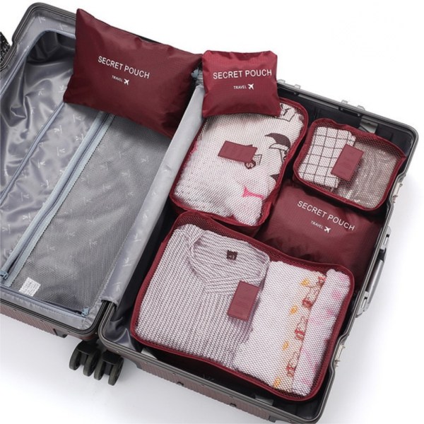 6 stk Sæt Rejsearrangør Opbevaringstasker Kuffert Pakkesæt Sto Green
