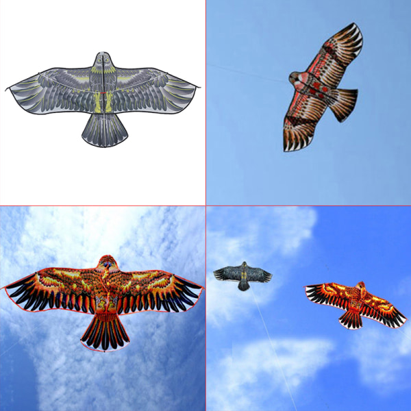 Børn 1,2 m flad ørn drage 100 m dragelinje Børn Flyvende fugl K 2(1.2M Black kite)