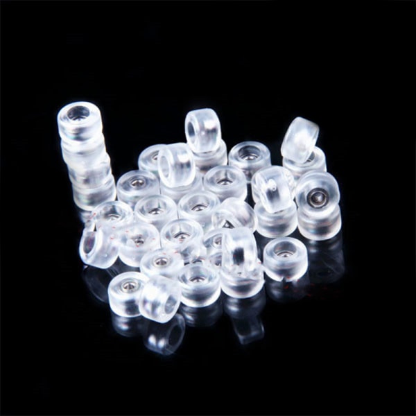 4 stk/sett PU+metalluretan CNC-lagerhjul for trefinger Black