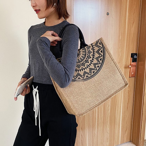 Canvas Handväskor För Kvinnor Mode Tote Strandväskor Återanvändbar Butik 1pc