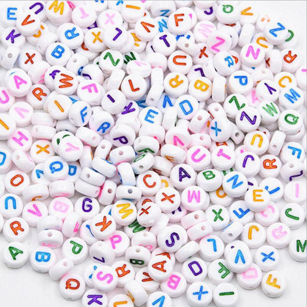 100 stk. Childhood Education Letter Ciffer Akryl Alfabet Perler E
