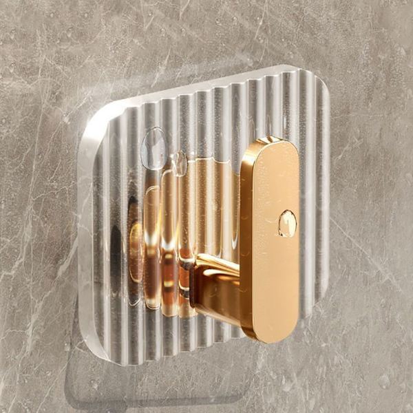 1/4ST självhäftande väggkrokar Akryl badrumskrokar för häng Gold 4pcs