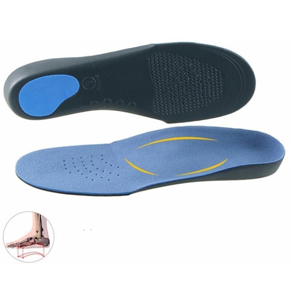 Unisex Flat Feet Arch Support Ortopædiske indlægssåler EVA Pain Relie L(44-47)