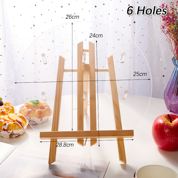 8.6.9 reikiä Donitsipöydän hyllyn kiinnike Board Jälkiruoat kakkukoristeet 6 Holes