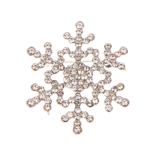 Rhinestone inläggningar snöflinga formad brosch legering brosch smycken sliver