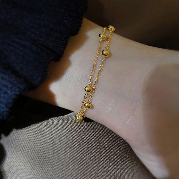 Armband av titanstål Enkelt bollarmband dam färgfast onesize