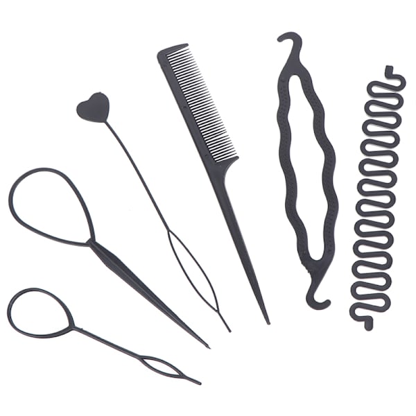 6 kpl / set Hairstyle Braiding Tools Vedettävä hiushiuslevy one size