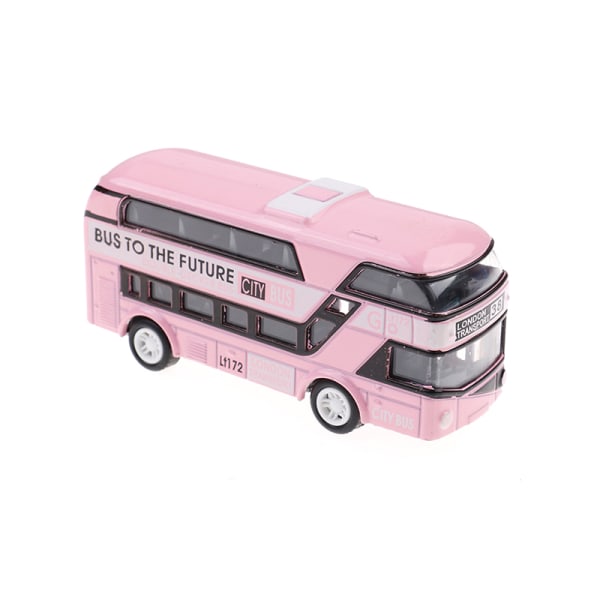 Kid metal diecast cars toys pull back 1:43 dobbeltdekker london Pink