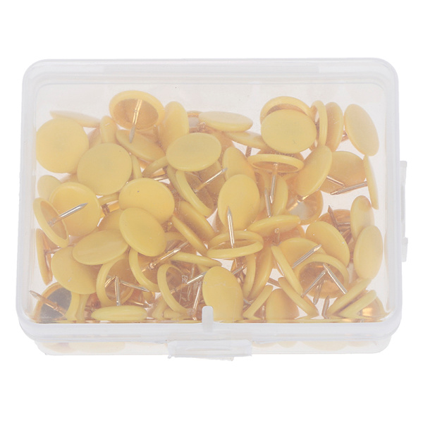 100 stk. runde trykstifter Opslagstavle Kort Tommelfinger Tacks Point Bulle Yellow