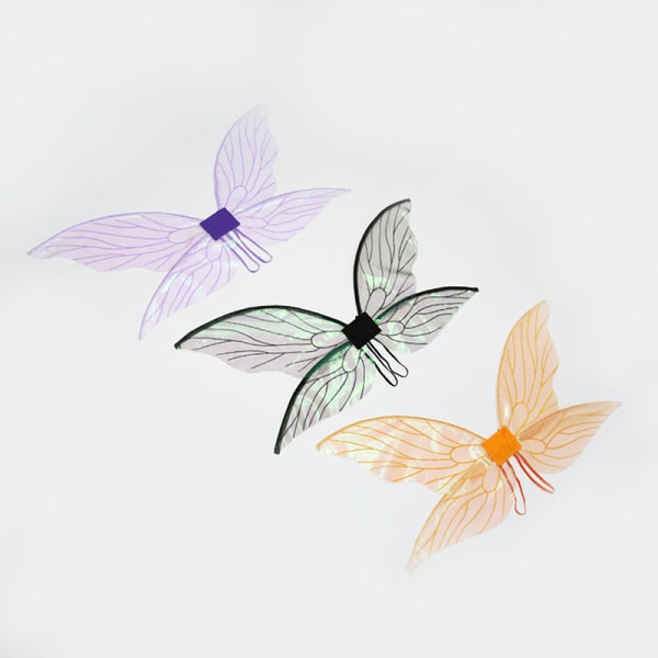 Butterfly Fairy Wings Pue Angel Wings Tyttö Syntymäpäivä Elf Wi Black