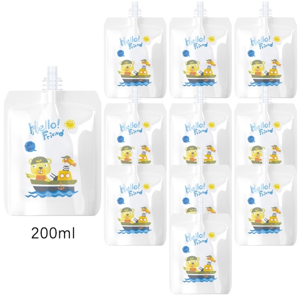 Baby Pouch Maker Genanvendelig Infant Fruit Puree Filler Pouch Gave 10pcs200ml