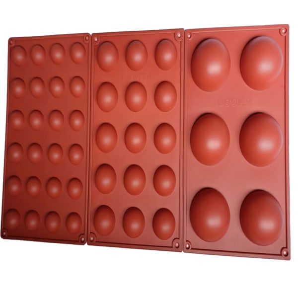 Rund form kageform Brun halvkuglekugle silikonechokolade E