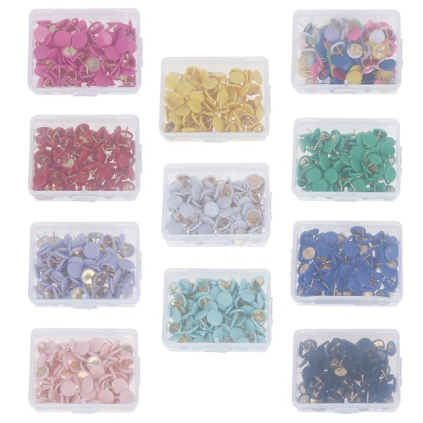 100 stk. runde trykstifter Opslagstavle Kort Tommelfinger Tacks Point Bulle Multicolor
