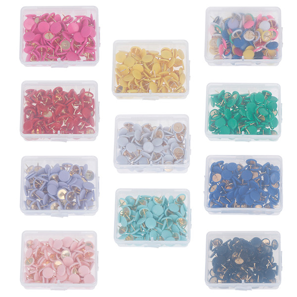 100 stk. runde trykstifter Opslagstavle Kort Tommelfinger Tacks Point Bulle Red
