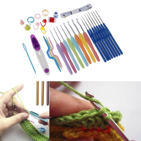 53stk Heklekroker Knitting s Knit Weave Craft Garn Sett Sying one size