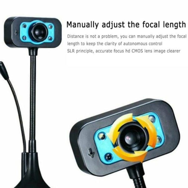 USB 2.0 HD webbkamera Webbkamera med mikrofon för dator L One Size