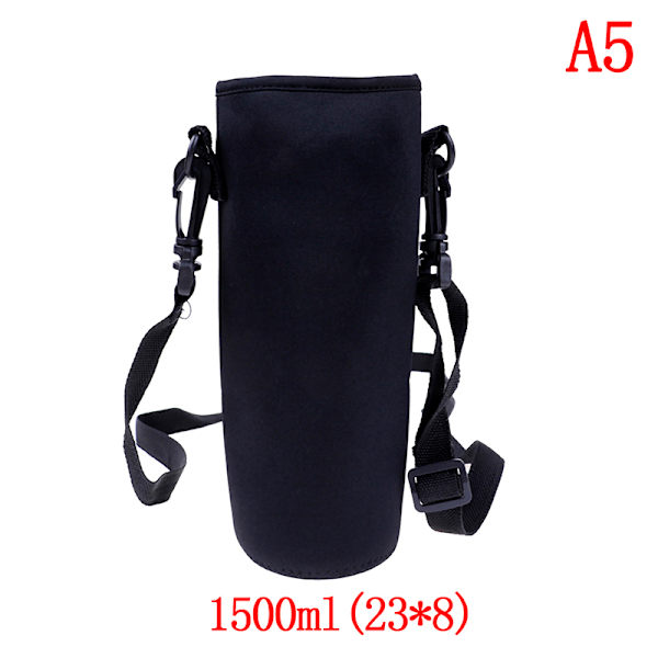 420ml-1500ml vandflaskedækselposeholderrem Black 1500ml