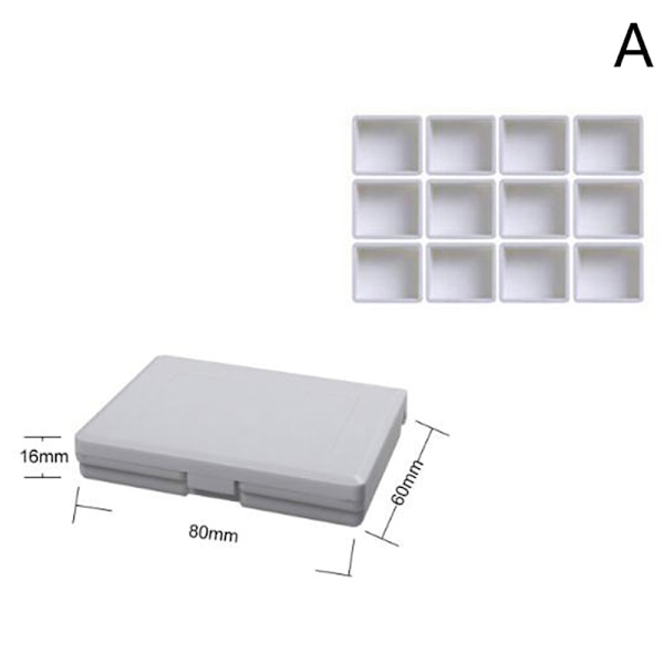 12/24 Grid-akvarellipaletti, tyhjä palettimaalausalusta + 12/