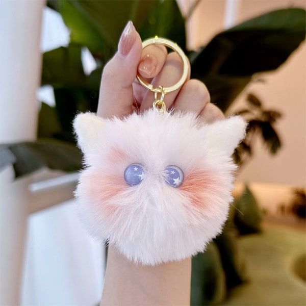 e Blush Cat Ball Nøglering Plys Pendant Bag Pendant Birthday Gi E