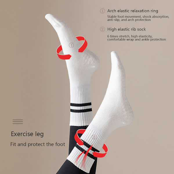 Jooga-sukat Liukumattomat urheilusukat Pilates-sukat Dance Fitness T Brown