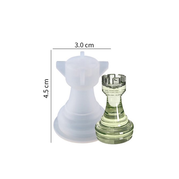 1Pc DIY skakstykke Krystal Epoxyharpiksform Queen King 3D Ches main city