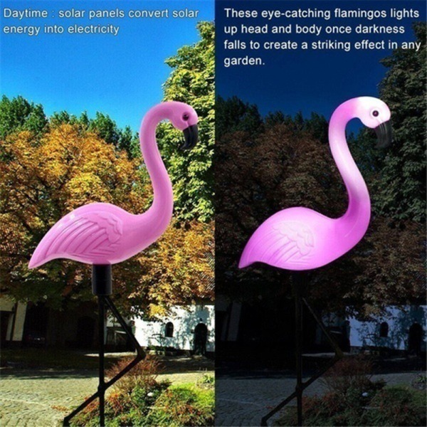 3Lamps/Drag New Led Solar Power Flamingo Lawn Garden Stake Land 1 pc
