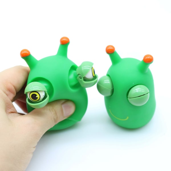 Funny Eyeball Burst Toy Green Eye Caterpillar Pinch Legetøj Voksen Green