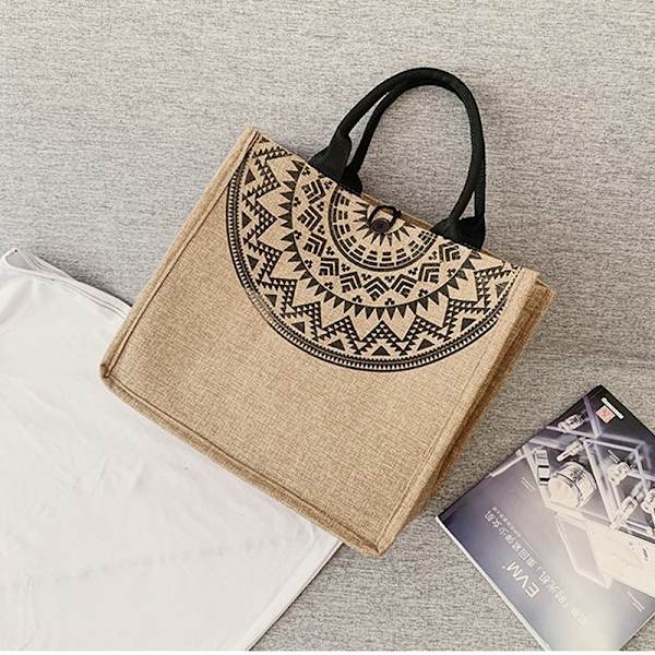 Canvas Handväskor För Kvinnor Mode Strandväskor Återanvändbar Butik 1pc