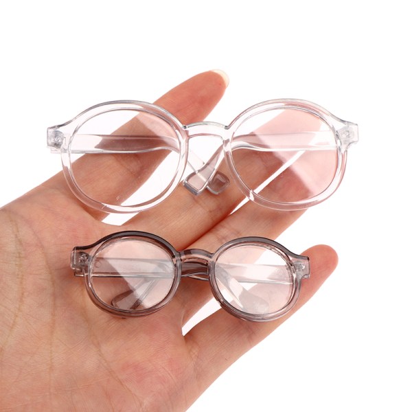 Plys dukkebriller tilbehør Rundt stel 6,5/9,5 cm Eyewear Clea 10(6.5CM White)