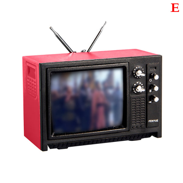 DollHouse Miniatyyrikoristeet Mini retro-TV-lelukoristeet E