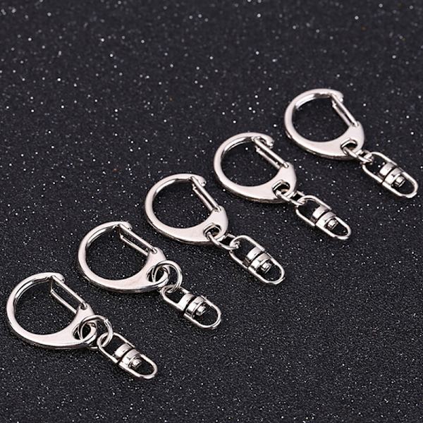 10st DIY polerat silver nyckelring Nyckelring Split Ring Kort Cha