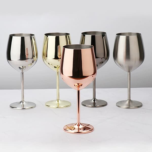 500ML Rustfritt Stål Beger Rødvin Cocktailglass Uknuselig Multicolor