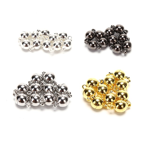 10 kpl magneettiset hummerilukot solkikoukku pyöreä pallo tee-se-itse koru Sliver 8mm