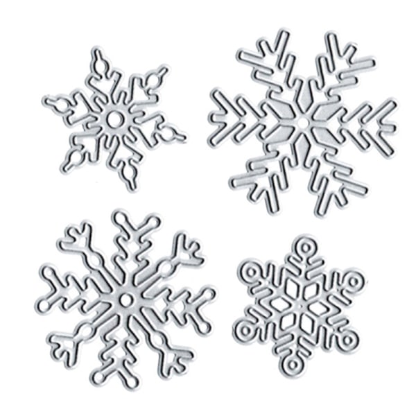 4 stk/sæt Snowflake Christmas Metal ting Dies DIY Scrapbooking one size