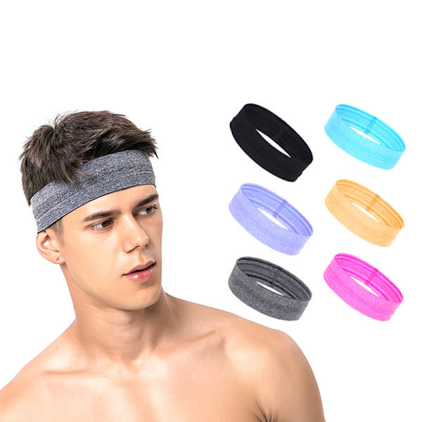 Sports Yoga Gym Stretch Pannebånd Hode Hår Band Fitness Sweatba Black