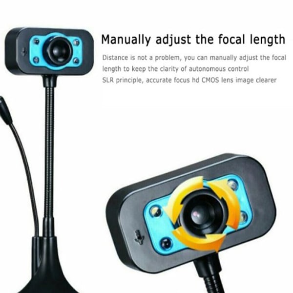 USB 2.0 HD webbkamera Webbkamera med mikrofon för dator L One Size