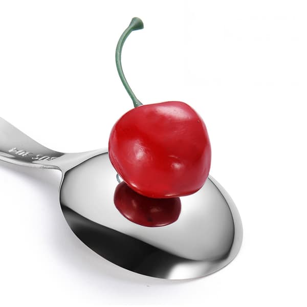 e Kökssked i rostfritt stål Kort skaft Socker Salt Spice S